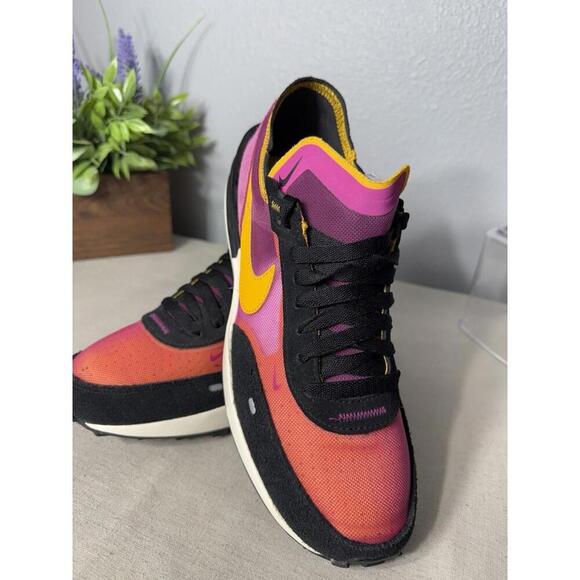 Nike Waffle One Active Fuchsia Pink Yellow Black DC2533-600 Women's Shoes - Picture 3 of 9